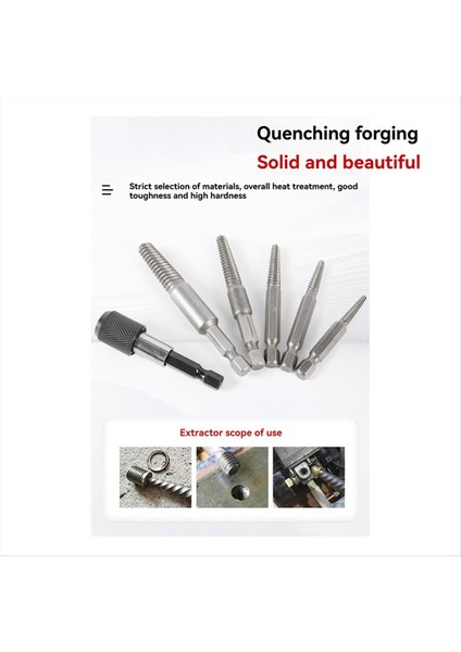 5 Pc Hasarlı Ekstraktör Matkap Bit Seti Hex Saflı Hasarlı Cıvata Vidası Sapı Çıkarıcı Extractor Alet Seti Slayt Çıkarıcı (Yurt Dışından) fiyatları