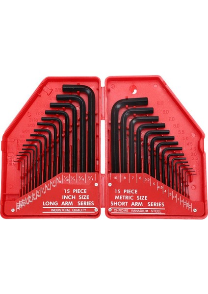 30PCS Altıgen Anahtar Aracı Seti Sae &amp Metrik Hex Kahramanlar L Şeklinde Mekanik El Aletleri Tornavida Kiti (Yurt Dışından)