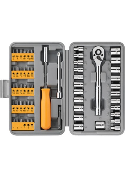 57PCS Soket Anahtarı Oto Onarım Aracı Seti Toplu Cırcır Anahtarı Onarım Aracı Çok Fonksiyonlu Araç Kutusu Donanım Araçları (Yurt Dışından)