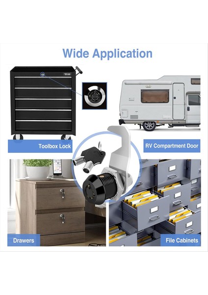 Anahtar Aynı Anahtar Dolap Kilidi Kanca Kam Kilidi Çinko Alaşımı Rv Kilidi CM1917 CM1930 1-1/8 Inç ile Siyah Alet Kutusu Kilidi (Yurt Dışından) fiyatları