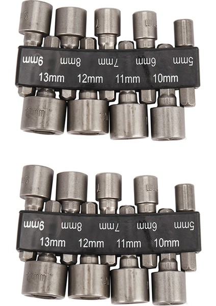 18PCS/SET 5MM-13MM 1/4inch Dıy Hex Shank Socket Sleeve Nozullar Somun Sürücü Bit Set Matkap Bit Adaptörü Ahşap Işleme Aracı (Yurt Dışından)