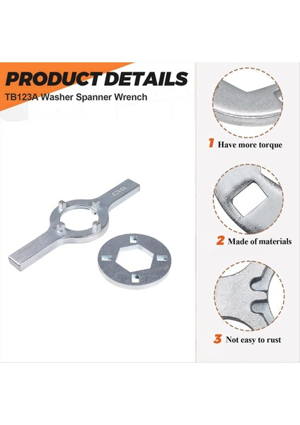 TB123A Çamaşır Makinesi Sulma Anahtarı Yıkayıcı Spanner Anahtarı Yıkayıcı Onarım Için 1-11/16 Inç (Yurt Dışından) modelleri
