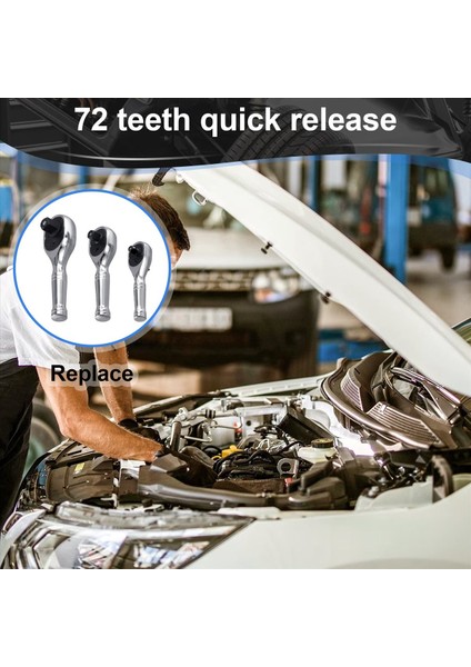 3pcs Mini Cırcır Anahtarı 1/4 1/2 3/8 Çift Başlı Mandal Anahtarı Çok Işlevli 72 Diş Hızlı Serbest Bırakma Cırcır Anahtarı (Yurt Dışından) indirimleri
