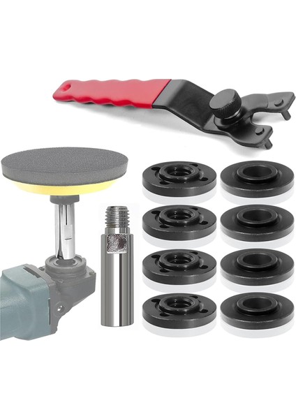 8 Parçalı 5/8 Inç-11 Flanş Somun Kiti Öğütücü Ayarlanabilir Anahtarlı Açılı Öğütücü Uzatma Şaft Konektörü (Yurt Dışından)