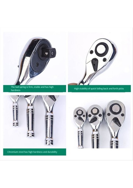 3/8inch Hızlı Soket Cırcır Kılavuzu Iki Yönlü Kısa Saplı 72 Diş Secner Mini Otomotiv El Onarım Araçları (Yurt Dışından) fiyatları