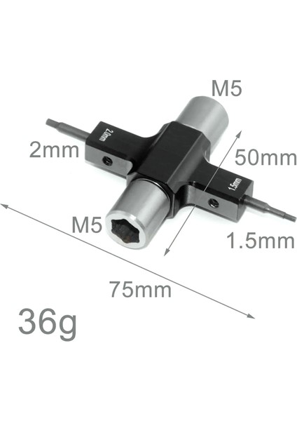 M5 Quad Anahtarı Tek Yönlü Yatak Aracı 1 5mm/2mm Tornavida Salınım Pervanesi Rc Fpv Yarış Drone Için (Yurt Dışından)