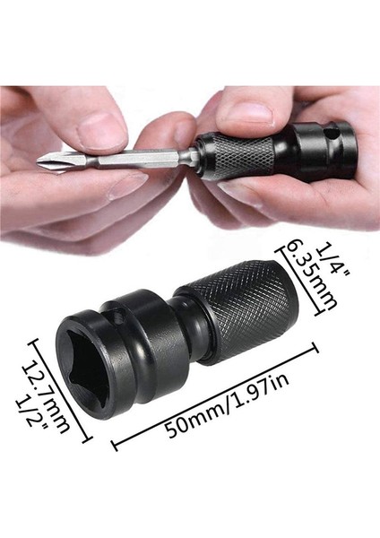 12 Adet Darbe Adaptörü 1/2 Kare Sürücü - 1/4 Altı Shank Socket Adaptör Hızlı Serbest Bırakma Çırpma Anahtarı Için Chuck Dönüştürücü (Yurt Dışından) fırsatları
