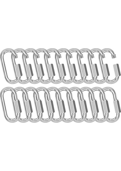 M6-20PCS Hızlı Bağlantılar Zincir Konektörler 1/4in Galvanizli Zincir Kilitleme Karabinacılar Kancaları 620LBS Ağır Yorum Iplik Klipleri (Yurt Dışından)
