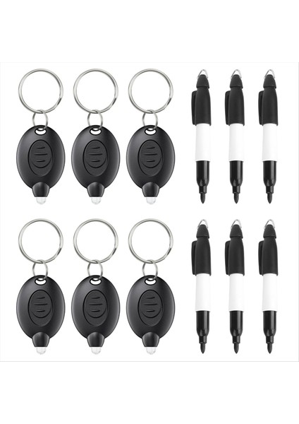 12 Pcs Mını Keyhaın Fikleri ve Kalıcı Işaretleme Kalemler Taşınabilir 12 Lümen Pil Powered LED Meşaleler ve Marker Kalemleri (Yurt Dışından)