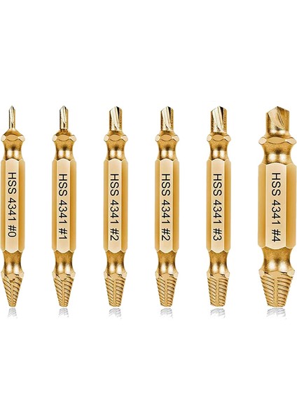 6 Adet Hasarlı Vida Çıkarıcı Kiti Soyulmuş Vida Çıkarıcı Kırık Aletin Ortak Boyutlarını Kolayca ve Hızlı Bir Şekilde Kaldırma Için Ayarlayın (Yurt Dışından)