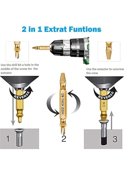 6 Adet Hasarlı Vida Çıkarıcı Kiti Soyulmuş Vida Çıkarıcı Kırık Aletin Ortak Boyutlarını Kolayca ve Hızlı Bir Şekilde Kaldırma Için Ayarlayın (Yurt Dışından) fırsatları