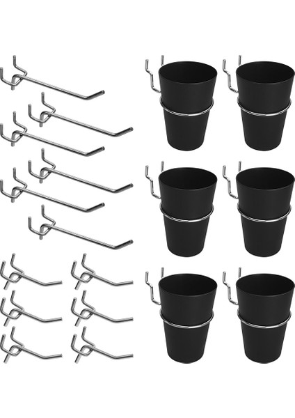Pegboard Kanca Kupası Aksesuar -18PIECES Pegboard Ekran 5 1 ve 4 Inç Düz Tutucu 1/8 1/4 Pegboard A Için Küçük Asma Kupası (Yurt Dışından)