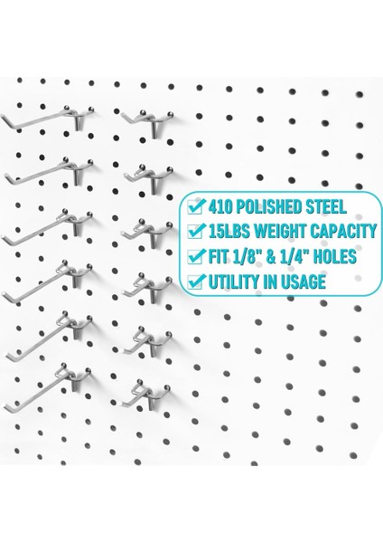 Pegboard Kanca Kupası Aksesuar -18PIECES Pegboard Ekran 5 1 ve 4 Inç Düz Tutucu 1/8 1/4 Pegboard A Için Küçük Asma Kupası (Yurt Dışından) fırsatları