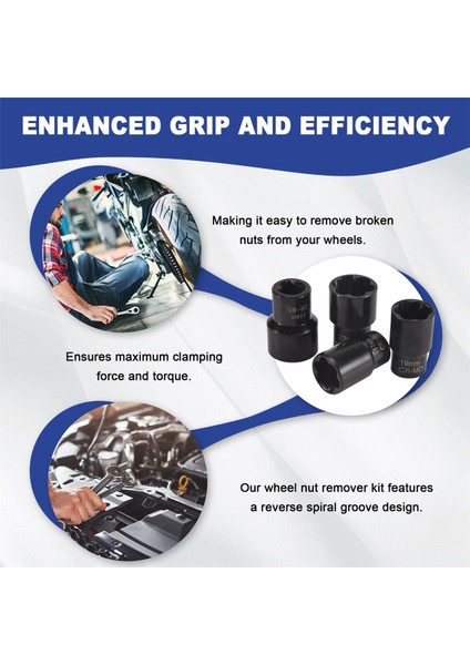 Lug Somun Çıkartma Aracı 6 Parçalı Kabalık Somun Çıkarıcı Seti 1/2 Inç Kilitleme Kabuğu Somun Çıkma Aracı (Yurt Dışından) indirimleri