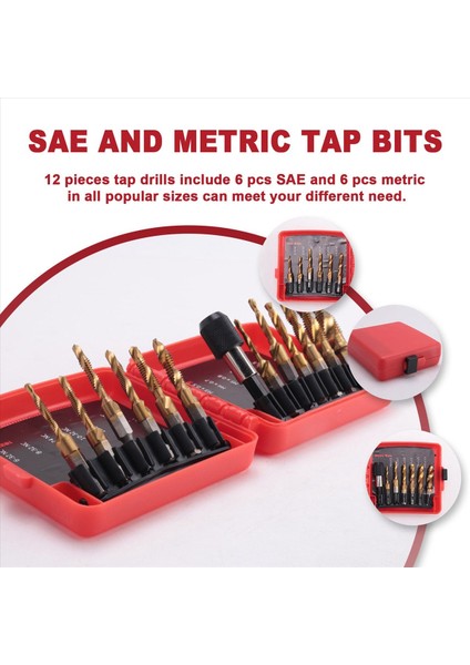 Titanyum Kombinasyon Matkap Bit Bit Seti 13PCS Sae ve Metrik Tap Bitler Kiti Vida Iplik Döşeme Dokunma Çarpıştırma (Yurt Dışından) indirimleri