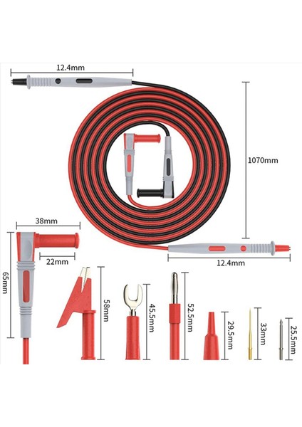 4x P1503B Multimetre Test Kuarları Kiti Timsah Klipsleri ile Dijital Multimetre Kurşunları Değiştirilebilir Multimetre Probları Ipuçları Set (Yurt Dışından) fırsatları