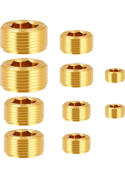 10 Parçalı Boru Fiş Seti Seti Pirinç Boru Fiş Fittingleri Erkek Iç Altı (Yurt Dışından)