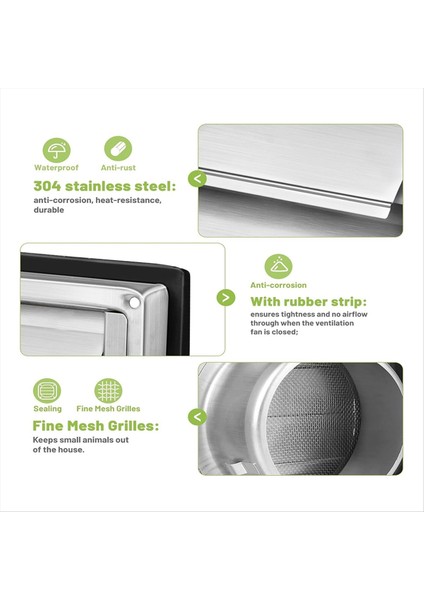 Havalandırma Izgarası 125MM Paslanmaz Çelik Hava Delikleri Kapak Panjurlu Izgara Kapağı Havalandırma Düz Kanalları Hava Havalandırma Duvar Girişi (Yurt Dışından) fiyatları