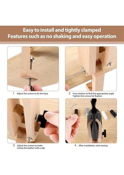 Deri Dikiş Midilli Katı Masa Masaüstü At Kelepçesi Çok Yönlü Dikişli Deri Ahşap Klip (Yurt Dışından) fırsatları