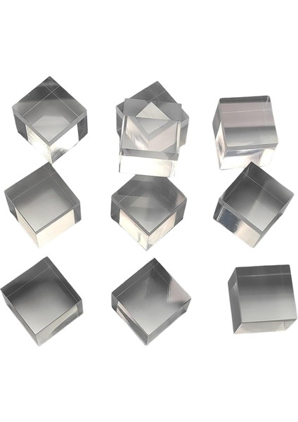 10 Adet 1 Inç x 1inch x 1 Inç Açık Akrilik Kare Kareler Bloklar - Tüm Yan Cilalı Plastik Kare Çubuk Peg (Yurt Dışından)
