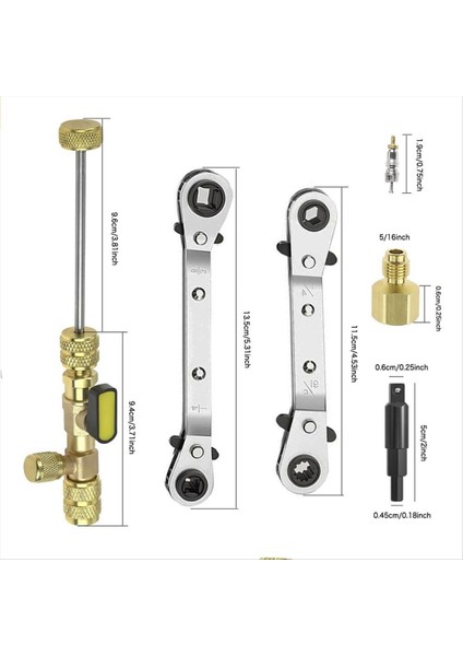 Valf Çekirdek Çıkarma Takma Aracı ve Hvac Servis Anahtarı Seti Bit Adaptörlü Soğutma Anahtarı 10 Pcs Valf Çekirdeği (Yurt Dışından) fiyatları