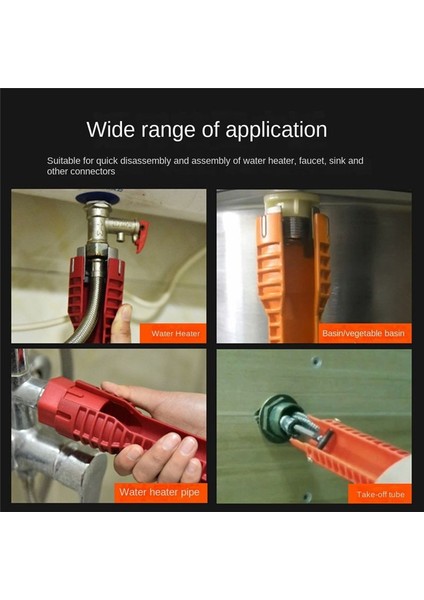 Birden Sekiz Çok Işlevli Sıhhi Musluk Soket Lavabo Anahtarı Isıtma Su Isıtıcı Vidası Sökme Donanım Aracı (Yurt Dışından) modelleri
