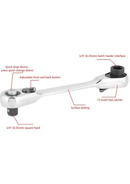 1/4 Inç Mini Cırcır Anahtarı 72 Diş Sürücü Cırcır Anahtarı Alet Anahtarı Altıgen Kol Kilidi Soketi Hızlı Serbest Bırakma Aracı (Yurt Dışından) fiyatları