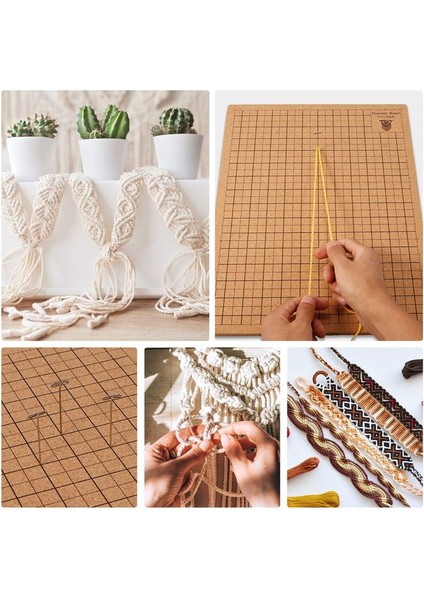 Pimli Makrame Kartı 12X16IN Taşınabilir Çift Yan Makrame Proje Proje Proje Kapılı (Yurt Dışından) indirimleri