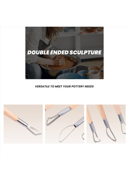 6 x 8 Inç Çift Uçlu Heykeltıraş Oyma Aleti Ahşap Sap (Yurt Dışından) indirimleri