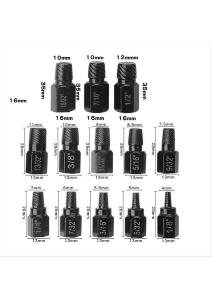 13PCS Vidalı Çıkarıcı Kiti Hasarlı Vida Sökücü Set Kolay Matkap Bitleri Kırık Cıvata Saplama Sökücü Vida Çıkarıcı Seti (Yurt Dışından) indirimleri
