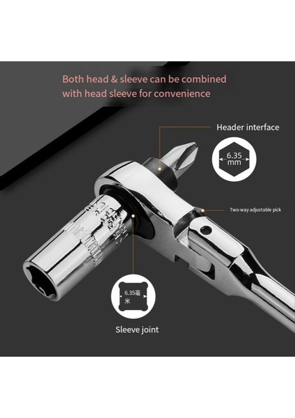 2&#39 Si Yuvarlak Tutucu Cırcır Anahtarı 1/4 Çift Uçlu 72 Diş Hızlı Anahtar Aleti Tornavida Soketi Biti (Yurt Dışından) fırsatları