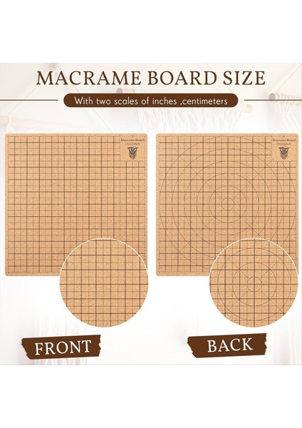 T-Iğneli Klipsli Makrame Tahtası Malzemeler Örme El Sanatları Yardımcısı Makrame ve Düğüm Kurulu Macrame Supplies S (Yurt Dışından) modelleri