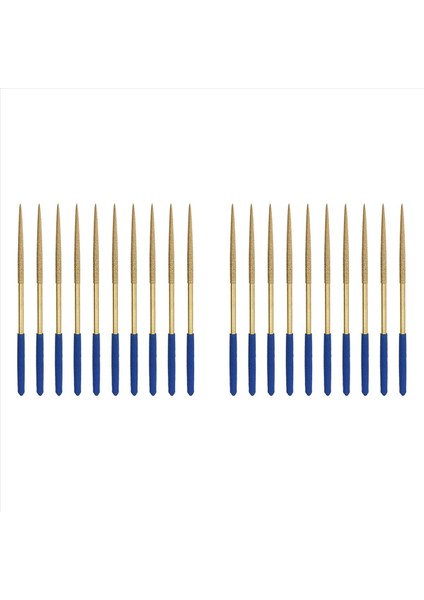 Elmas Iğne Dosya Seti 3mm x 140MM Yuvarlak Dosyalar Metal Ahşap Taş Cam Için Titanyum Kaplamalı Araçlar 20 Pcs (Yurt Dışından)