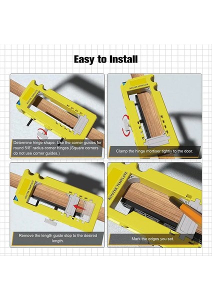 Kapı Menteşe Şablonu Kapı Menteşe Yönlendirici Şablonu Çıkarılabilir Ekler Dolap Menteşe Jig Dahil 3-5 Inç Uzunluğunda Sabit Uyum (Yurt Dışından) indirimleri