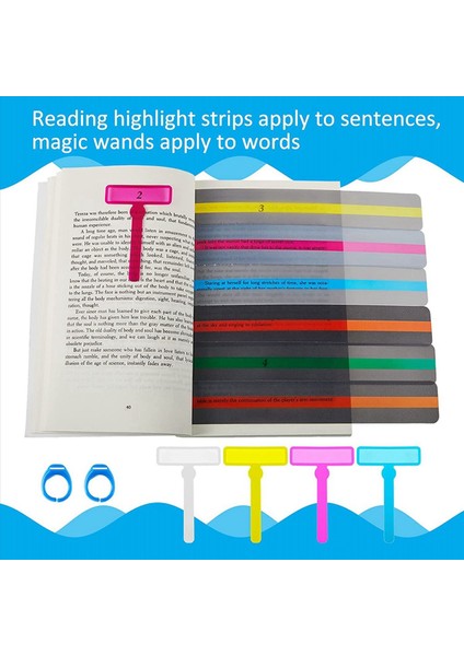 24 Adet Çocuklar Için Renkli Okuma Araçları Dehb Araçları Disleksi Araçlar Okuma Kılavuzu Şeritler Hız Okuma Aracı (Yurt Dışından) modelleri
