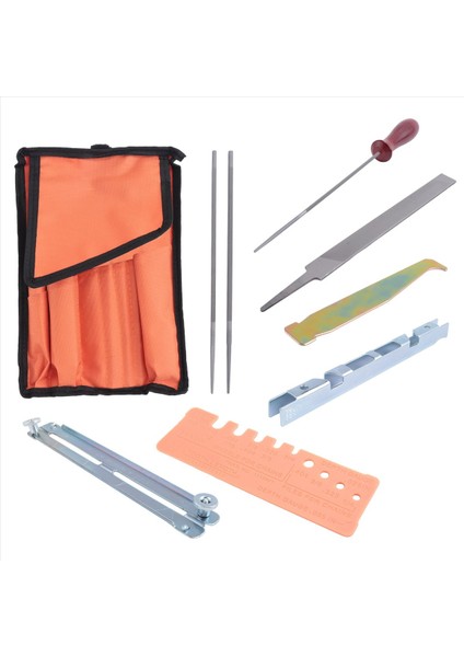 10PCS Testere Kalemle Dosya Kiti Ahşap Tutamağı Dosyalar Derinlik Göstergesi Yuvarlak Dosyalar Zincir Testere Bıçakları Keskinleştirme Için Dosyalama Kılavuzu (Yurt Dışından)