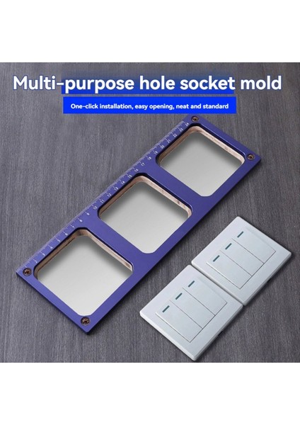 Soket Açma Şablonu 86 Tip Kalıp Delikleri Bulunucu Elektrikli Fiş Şablonu Alet Deliği Açma Şablonu B Düğmesi Için (Yurt Dışından) modelleri