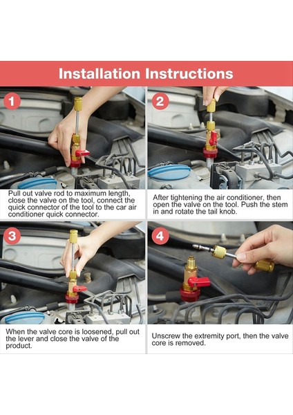 R134A Valf Çekirdek Hızlı Çıkartma Montajcısı / Düşük Basınçlı Valf Çekirdek Çıkma Aracı Soğutucu Klima Için (Yurt Dışından) fırsatları