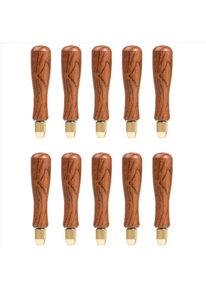 10X Ahşap Dosya Tutucu Ahşap Kulplar Küçük Dosyalar Için Pirinç Kolet Chuck ile Aksesuarlar Dıy (Yurt Dışından)