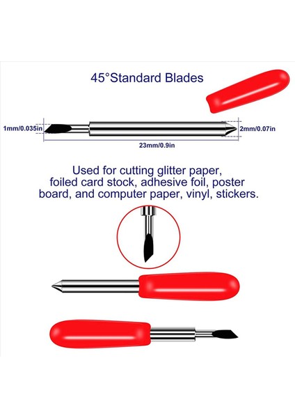 100PCS Yedek Kesme Bıçakları Cricut Air 2 /air 3 /maker Ifadesi 45 Derece Standart Ince Point Bıçakları (Yurt Dışından) fırsatları