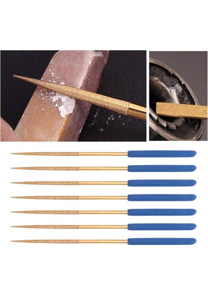 Elmas Iğne Dosya Seti 3mm x 140MM Yuvarlak Dosyalar Metal Ahşap Taş Cam Için Titanyum Kaplamalı Araçlar 10 Adet (Yurt Dışından) fırsatları