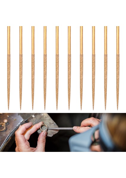Elmas Iğne Dosya Seti 3mm x 140MM Yuvarlak Dosyalar Metal Ahşap Taş Cam Için Titanyum Kaplamalı Araçlar 10 Adet (Yurt Dışından) indirimleri