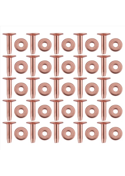 25 Set Bakır Perçin Çapak Yıkayıcı 15/32 Inç Uzunluğunda Deri Bakır Perçin Bağlantı Elemanı Kemerler Için Deri Diy Zanaat Malzemeleri (Yurt Dışından)