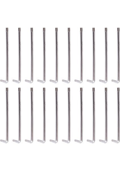 20X Uzun Kol Kurcalama Geçirmez Torx Yıldızı Anahtar Anahtarı Gümüş T25 100MM (Yurt Dışından)