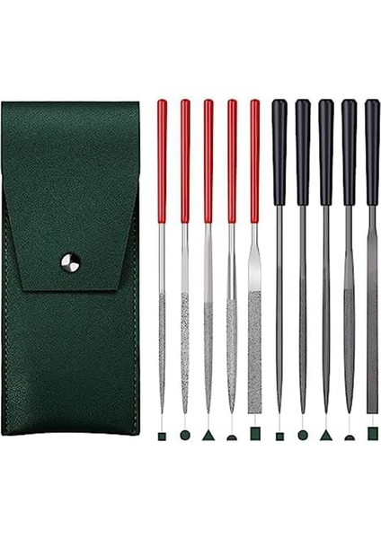 Metal Ahşap Plastik Oyma Üzerinde Hassasiyetli Zımparalama Çalışmaları Için 5 Adet Mini Elmas Iğne Dosyaları ve 5 Adet Küçük Çelik Dosyalar (Yurt Dışından)