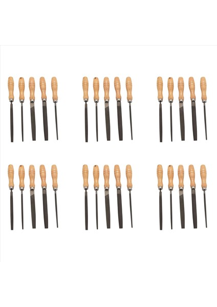 Ahşap Metal Plastik 30 Adet (Çelik Dosya) Için Ahşap Kulplu Karbonlu Çelik Dosya Seti (Yurt Dışından)