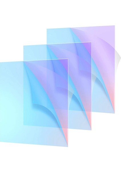 Akrilik Renkli Yarı Saydam Akrilik Yanardöner Radyant Tabaka Lazer Kesme Akrilik Kartı 8 x 12 Inç (3 Paket 2 6mm Kalınlığında) (Yurt Dışından)