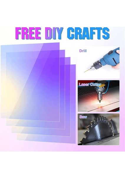 Akrilik Renkli Yarı Saydam Akrilik Yanardöner Radyant Tabaka Lazer Kesme Akrilik Kartı 8 x 12 Inç (3 Paket 2 6mm Kalınlığında) (Yurt Dışından) modelleri
