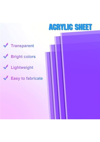 Akrilik Renkli Yarı Saydam Akrilik Yanardöner Radyant Tabaka Lazer Kesme Akrilik Kartı 8 x 12 Inç (3 Paket 2 6mm Kalınlığında) (Yurt Dışından) fırsatları