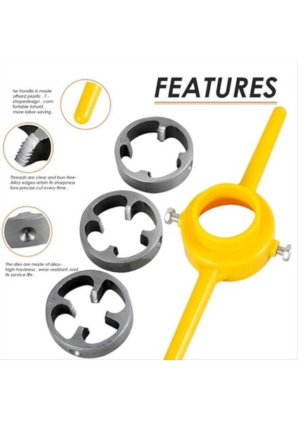 2sets Plastik Boru Iplik Kalıp Kiti Pvc Boru Dişli Sıhhi Tesisat Aracı Kiti Su Borusu Kalıp Plastik Boru Kalıp Tap Anahtar Seti (Yurt Dışından) fiyatları